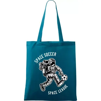 Nákupní taška Vesmírný fotbalista - Taška bavlněná - 42 x 38 cm ( Petrolejová )