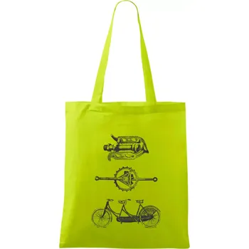 Cycling vintage - Taška bavlněná - 42 x 38 cm ( Limetková )