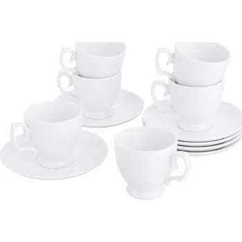 Talíř Porcelánová kávová sada MARIAPAULA BÍLÁ pro 6 osob (12 ks.)