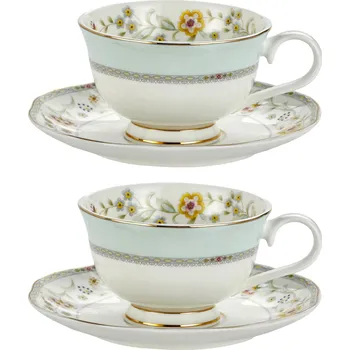 Porcelánové šálky na kávu a čaj s podšálky 250 ml 2 ks.