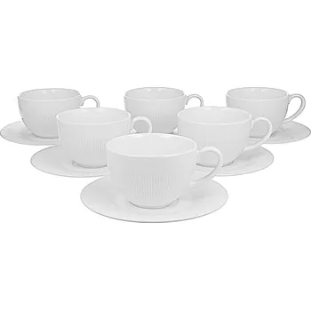 Porcelánové šálky na čaj a kávu s podšálky DUO RAPHAEL 240 ml 6 ks.