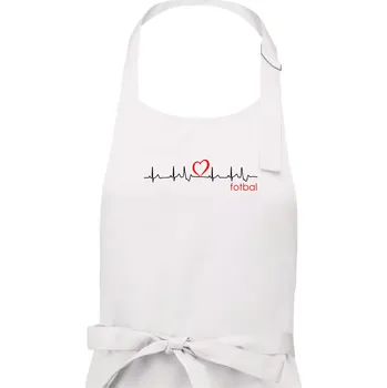 Kuchyňská zástěra Moje srdce bije pro fotbal - Pánská zástěra na vaření - Univerzální velikost ( Bílá )