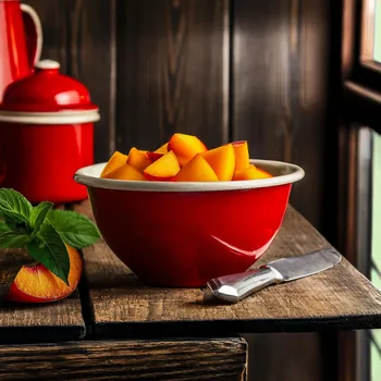 Smaltovaná miska OLKUSKIE WYROBY EMALIOWANE 0,75 l OWE Carmine