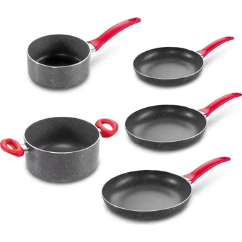 Sada nádobí TESCOMA Manico Rosso 5 ks - nepřilnavé pánve s hrnci