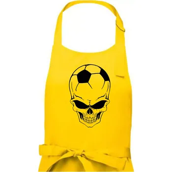 Kuchyňská zástěra Fotbal lebka míč - Dámská zástěra na vaření - Univerzální velikost ( Žlutá )