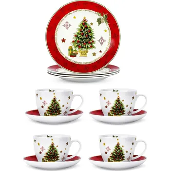 Talíř Porcelánový kávový servis MAGIC CHRISTMAS pro 4 osoby (12 ks)