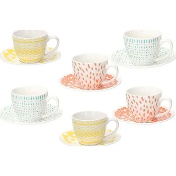 TOGNANA Iris Agua 80 ml 6 pcs. - porcelánové šálky na espresso s podšálky