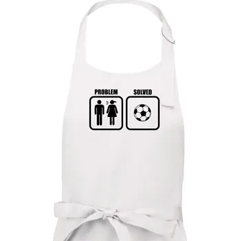 Kuchyňská zástěra Problém fotbal - Pánská zástěra na vaření - Univerzální velikost ( Bílá )