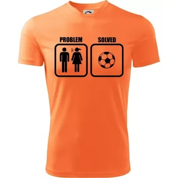 Chlapecké tričko Problém fotbal - Dětské triko sportovní (dresovina) - 146 cm/10 let ( Neon mandarine )