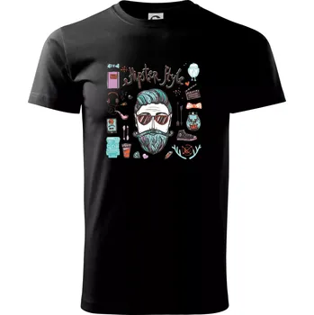 Hipster style - Triko extra velké (5-8XL) - 7XL ( Černá )