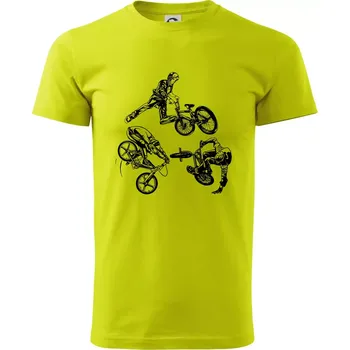 Pánské tričko BMX tricks - Klasické pánské triko vyšší gramáže - XS ( Limetková )