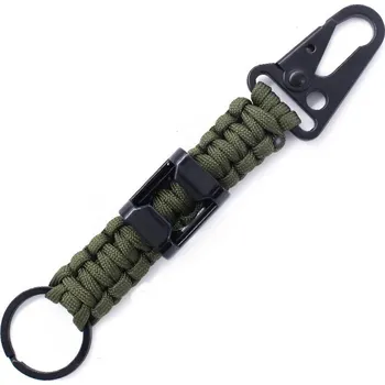 Karabina s otvírákem a paracordem Dongguan - olivová