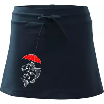 Dámská sukně Ryba s deštníkem - Sportovní sukně - two in one - S ( Námořní modrá (velmi tmavá - téměř černá) )