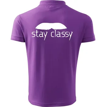 Pánská košile Stay Classy - mustache - Polokošile pánská Pique Polo 203 - 4XL ( Fialová )