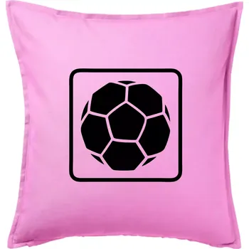 Polštář Fotbalový míč emblem - Polštář 50x50 - 50x50 - Pouze potah ( Růžová )
