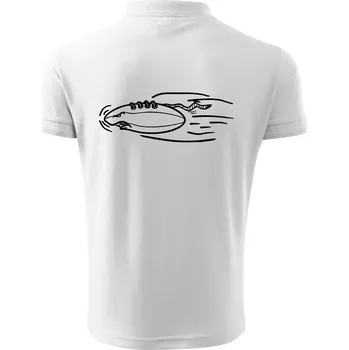 Pánská košile Americký fotbal letící míč - Polokošile pánská Pique Polo 203 - 2XL ( Bílá )