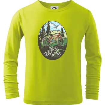 Dětská móda Ride Bicycle Nature - Triko dětské Long Sleeve - 146 cm/10 let ( Limetková )