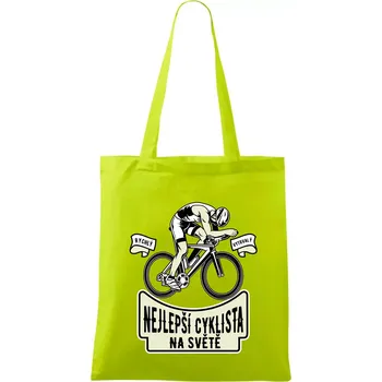 Nákupní taška Nejlepší cyklista na světě - Taška bavlněná - 42 x 38 cm ( Limetková )