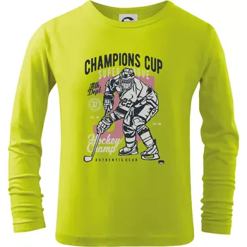 Dětská móda Champions Cup Hockey - Triko dětské Long Sleeve - 134 cm/8 let ( Limetková )
