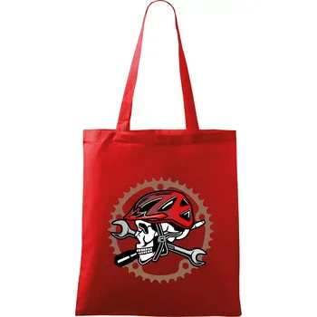 Lebka biker opravář - Taška bavlněná - 42 x 38 cm ( Červená )