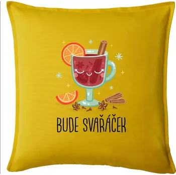Polštář Bude svařáček - sklenička - Polštář 50x50 - 50x50 - Pouze potah ( Žlutá )