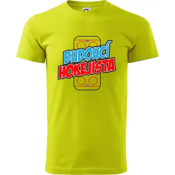 Pánské tričko Budoucí hokejista - Klasické pánské triko vyšší gramáže - XL ( Limetková )