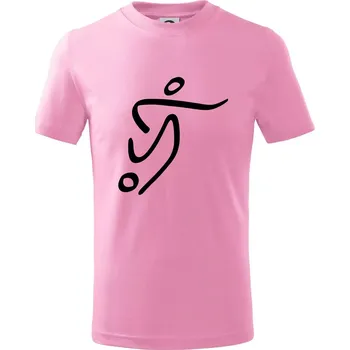 Chlapecké tričko Fotbalista silueta - Tričko dětské bavlněné - 104-110cm / 3-4 roky ( Růžová )