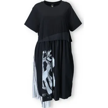 Dámské šaty Šatovka tylová s potiskem MY-1177H barva: černá