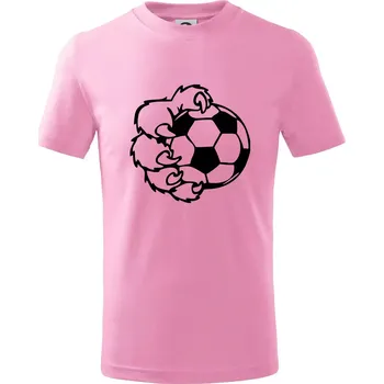 Medvědí tlapa fotbal - Tričko dětské bavlněné - 146 cm/10 let ( Růžová )