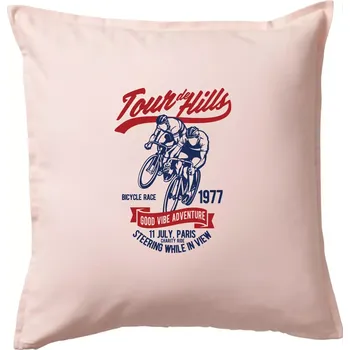 Polštář Tour De Hills - Polštář 50x50 - 50x50 - Včetně výplně ( Světle růžová )