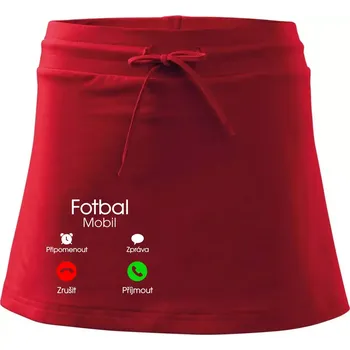 Dámská sukně Fotbal volá - Sportovní sukně - two in one - M ( Červená )