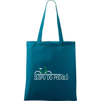 Nákupní taška Šlapu do pedálů - Taška bavlněná - 42 x 38 cm ( Petrolejová )