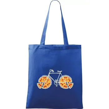 Nákupní taška Pizza kolo - Taška bavlněná - 42 x 38 cm ( Královská modrá )