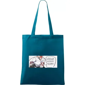 Czech hockey team animovaná postava - Taška bavlněná - 42 x 38 cm ( Petrolejová )