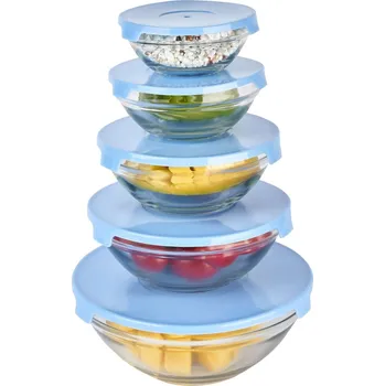 Dóza na potraviny Skleněné dózy (nádoby) na potraviny TADAR BLUE 5 ks