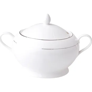 Polévková mísa AMBITION Aura Silver 2,8 l - porcelánová polévková váza