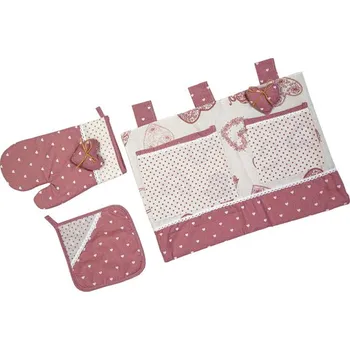 Chňapka Polyesterové kuchyňské rukavice s kuchyňskou rukavicí a organizérem JEDEKA SORRENTO 6 JASMINE