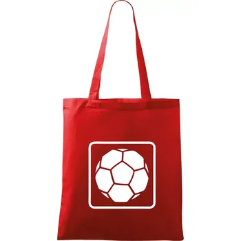 Nákupní taška Fotbalový míč emblem - Taška bavlněná - 42 x 38 cm ( Červená )