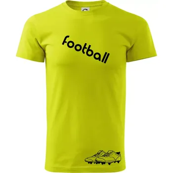 FOOTBALL nápis šikmo - Klasické pánské triko vyšší gramáže - 4XL ( Limetková )