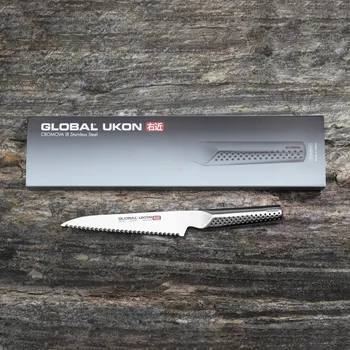 Kuchyňský nůž GLOBAL Ukon 15 cm - japonský nůž na chléb z nerezové oceli
