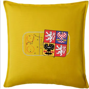 Polštář ČR znak na ledě - Polštář 50x50 - 50x50 - Pouze potah ( Žlutá )