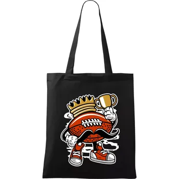Nákupní taška Americanos fotbal král - Taška bavlněná - 42 x 38 cm ( Černá )