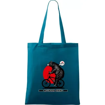 MTB medvěd - Taška bavlněná - 42 x 38 cm ( Petrolejová )