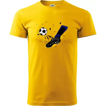 Pánské tričko Kopačka s míčem - Triko extra velké (5-8XL) - 6XL ( Žlutá )