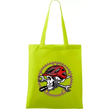 Lebka biker opravář - Taška bavlněná - 42 x 38 cm ( Limetková )