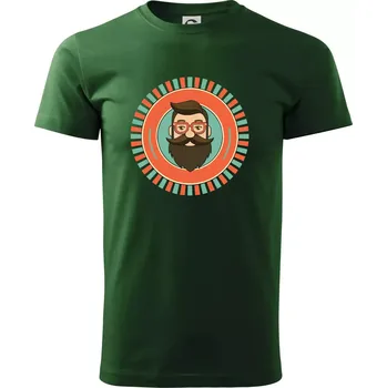 Pánské tričko Plnovous v kruhu - Triko extra velké (5-8XL) - 7XL ( Lahvově zelená )