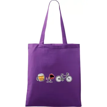 Nákupní taška Hattrick kolo - Taška bavlněná - 42 x 38 cm ( Fialová )