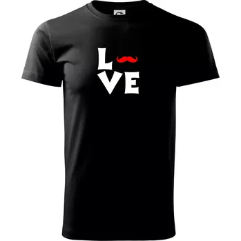 Pánské tričko Love mustache - Triko extra velké (5-8XL) - 7XL ( Černá )