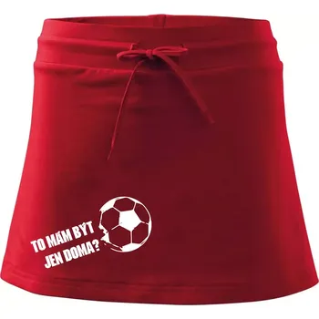 Dámská sukně To mám být jen doma? - Fotbal - Sportovní sukně - two in one - S ( Červená )