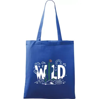 Nákupní taška Wild - kaktusy - Taška bavlněná - 42 x 38 cm ( Královská modrá )